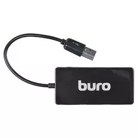 Разветвитель USB 2.0 Buro BU-HUB4-U2.0-SLIM 4порт. черный