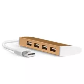 Разветвитель USB 2.0 GCR GCR-UH214BR Хаб на 4 порта 0,15m , Bronze, 04064