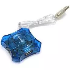 Разветвитель USB 2.0 Gembird UHB-C224 4xUSB, прозр.корпус, блистер