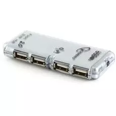 Разветвитель USB 2.0 Gembird UHB-C244 4xUSB, адаптер питания, блистер