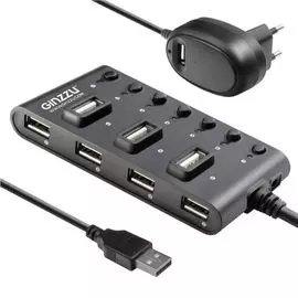Разветвитель USB 2.0 Ginzzu GR-487UAB