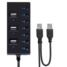 Разветвитель USB 2.0 Ginzzu GR-487UB 7-ми портовый