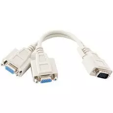 Разветвитель VGA-сигнала VCOM VVG6530 HD15M/2x15F, 1 компьютер - 2 монитора