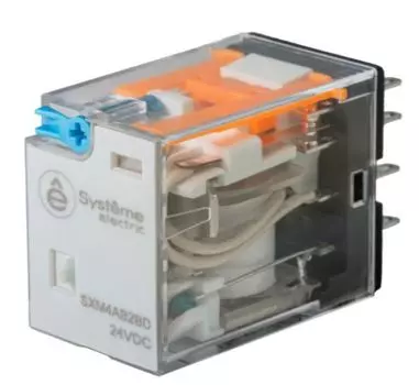 Реле Systeme Electric SXM4AB2BD 6A 4CO 24VDC тест кнопка LED