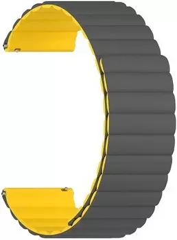Ремешок на руку Lyambda ACRUX DSJ-32-22-GY силиконовый для часов 22 mm grey/yellow