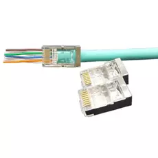 Разъем Hyperline PLEZ-8P8C-U-C6-100 легкой оконцовки RJ-45 (8P8C) под витую пару, кат. 6 (50µ"/50 ми