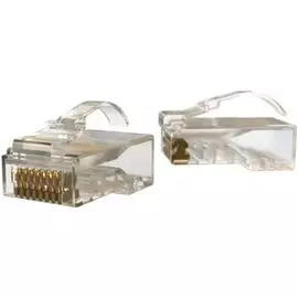 Разъем Hyperline PLEZ-8P8C-UA-C6-100 легкой оконцовки RJ-45 (8P8C) под витую пару, язычок Arch, категория 6 (50 µ"/50 микродюймов), универсальный (для