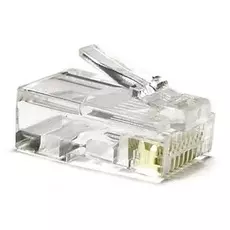 Разъем Hyperline PLUG-8P8C-UV-C6-100 RJ-45(8P8C), кат. 6 (50 µ"), универсальный, со вставкой (100 шт)