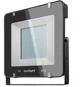 Прожектор светодиодный ОНЛАЙТ OFL-150-6.5K-BL-IP65-LED, 150Вт, 13500лм, 6500K, IP65, черный (14344)
