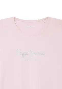 Футболка с принтом HANA GLITTER DELETE Pepe Jeans, светло-розовый