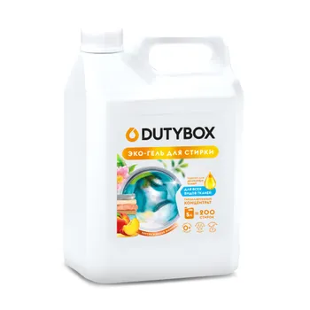 Эко-гель для стирки Dutybox Концентрат "Персик и масло жожоба" (200 стирок),5 л.