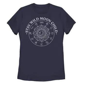 Детская футболка со знаком зодиака Stay Wild Moon для детей, темно-синий