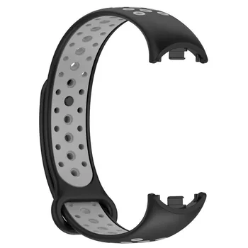 Силиконовый дышащий ремешок для Mi Band8 Ремешок для Xiaomi Smart Band 8 Аксессуары для браслетов xiaomi band8 темно-синий