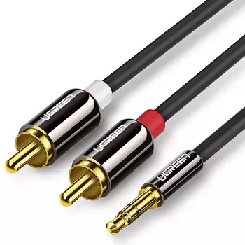 Кабель UGREEN AV116 10583_ 3.5mm Male to 2RCA Male Cable. Длина: 1,5м. Цвет: черный