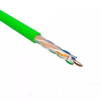 Кабель витая пара U/UTP 6 кат. 4 пары Rexant 01-0071 нг(А)-LSLTx, 4х2х0,575мм, 23AWG, INDOOR, SOLID, зеленый, 305м