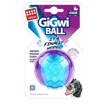 Gigwi Pet Toys Серия G-Ball Интерактивный мячик для собак Игрушки для собак Скрипучие шарики 2,5 дюйма Надувные шарики разных цветов для маленьких и средних собак