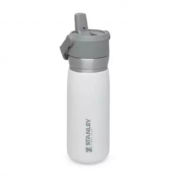Термобутылка STANLEY GO IceFlow™ Flip Straw 0,65L белая (+ Антисептик-спрей для рук в подарок!)