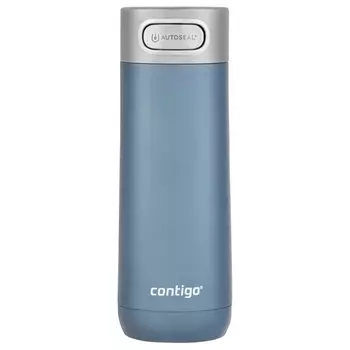Термокружка Сontigo Luxe Cornflower (0,36 литра), голубая (+ Антисептик-спрей для рук в подарок!)