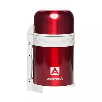 Термос "Арктика" с широким горлом универсальный 202-800 красный, 0.8 л (нержавеющая сталь, цвет красный, горловина 7 см) (+ Антисептик-спрей для рук в подарок!)