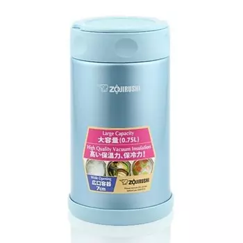 Термос для еды Zojirushi SW-FCE (0,75 литра), голубой (+ Антисептик-спрей для рук в подарок!)