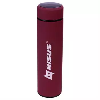 Термос (N.TM-049-R) 450ML с термодатчиком красный Nisus (+ Антисептик-спрей для рук в подарок!)
