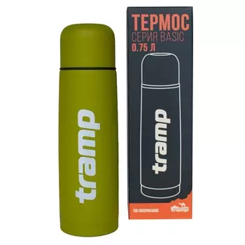 Tramp термос Basic 0,75 л (оливковый) (+ Антисептик-спрей для рук в подарок!)
