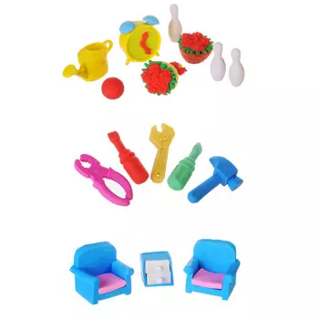 LASTIKS Набор фигурок-ластиков, 3-8шт, резина, 3 дизайна, Д2