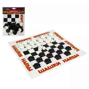 LDGamеs Игра настольная "Шашки Нарды" (поле шашки-нарды двухстороннее, шашки 30шт., 2 кубика)