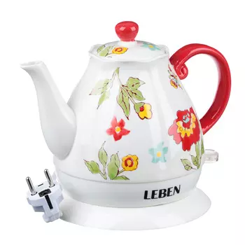 LEBEN Чайник керамический 1,2л, 1850Вт, скрытый нагр.элемент, дизайн 291-022