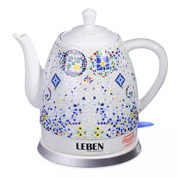 LEBEN Чайник керамический 1,5л, 1200Вт, скрытый нагр.элемент, CW15A 291-024