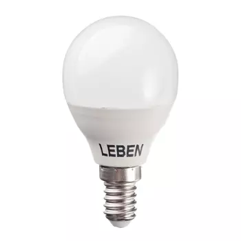 LEBEN Лампа светодиодная G45 7W, E14, 560lm 4200К
