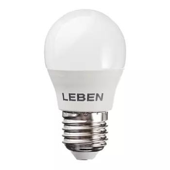 LEBEN Лампа светодиодная G45 7W, E27, 560lm 4200К