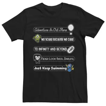 Мужская футболка с рисунком Disney Pixar Iconic Quotes Stack Licensed Character
