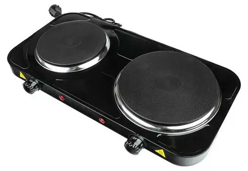 Плита компактная электрическая Centek CT-1507, эмалированная, 2000Вт, конфорок - 2шт., черный (CT-1507)