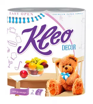 Полотенца бумажные KLEO Decor, слоев: 2, листов 48шт., длина 12м, белый, 2шт. (C120)