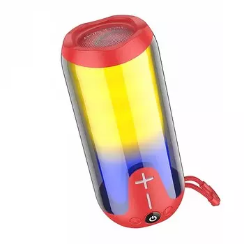 Портативная акустика 2.0 Borofone BR33 Pulse, 5 Вт, FM, AUX, USB, microSD, Bluetooth, подсветка, красный (225118)