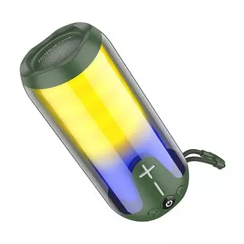 Портативная акустика 2.0 Borofone BR33 Pulse, 5 Вт, FM, AUX, USB, microSD, Bluetooth, подсветка, темно-зеленый (225119)