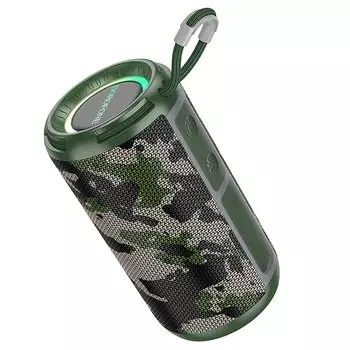 Портативная акустика 2.0 Borofone BR37 Noble, 5 Вт, FM, AUX, USB, microSD, Bluetooth, подсветка, камуфляж (225116)
