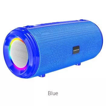 Портативная акустика Borofone BR13 Young, 10 Вт, FM, AUX, USB, microSD, Bluetooth, подсветка, синий