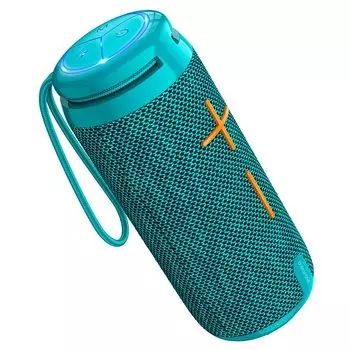 Портативная акустика Borofone BR24 Fashion, 10 Вт, FM, AUX, USB, microSD, Bluetooth, подсветка, голубой (6974443386714)