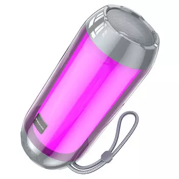 Портативная акустика Borofone BR25 Crazy, 5 Вт, FM, USB, microSD, Bluetooth, подсветка, серый (974443386523)