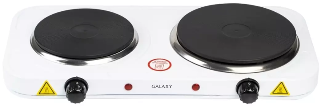 Плита компактная электрическая Galaxy GL3002, эмалированная, 2500Вт, конфорок - 2шт., белый
