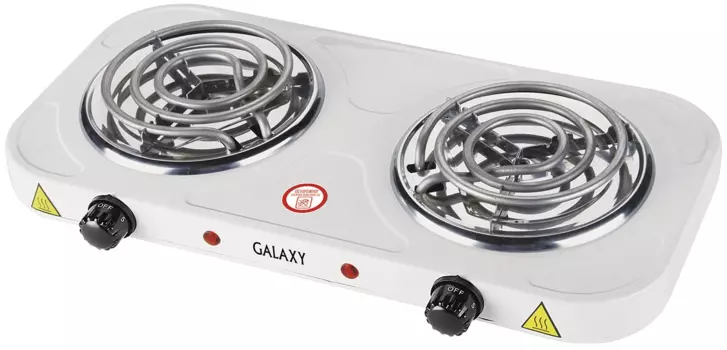 Плита компактная электрическая Galaxy GL3004, эмалированная, 2000Вт, конфорок - 2шт., белый
