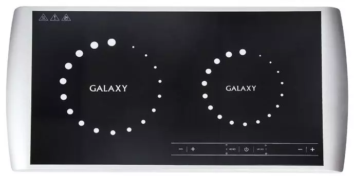 Плита компактная электрическая Galaxy GL3056, стеклокерамика, индукционная, 2900Вт, конфорок - 2шт., черный/серебристый (гл3056)
