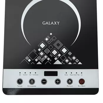 Плита компактная электрическая Galaxy GL3059, стеклокерамика, индукционная, 2000Вт, конфорок - 1шт., черный/серебристый (гл3059)