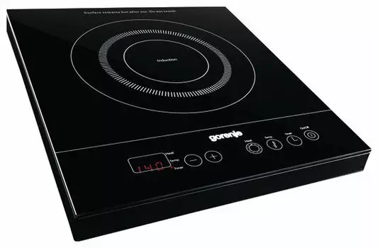 Плита компактная электрическая Gorenje ICE2000SP , стекло, индукционная, 2000Вт, конфорок - 1шт., черный