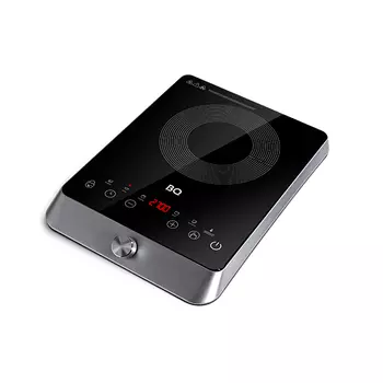 Плита компактная электрическая BQ HP124SS, стеклокерамика, индукционная, 2700Вт, конфорок - 1шт., серебристый/черный