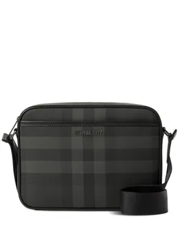 Burberry клетчатая сумка-мессенджер с логотипом, черный
