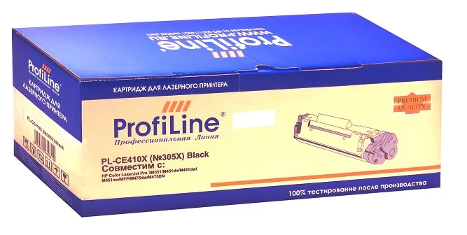 Картридж ProfiLine PL-CE410X (№305X) для принтеров HP Color LaserJet Pro 3M351/M451dn/M451dw/M451nw/MFP/M475dw/M475DN Black 4000 копий ProfiLine
