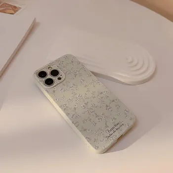 Корейский чехол для телефона с цветами в стиле ретро для iPhone 15 Plus 14 13 12 11 Pro Max, роскошный мягкий силиконовый противоударный бампер с цветочным принтом, задняя крышка For iPhone11 Pro Max